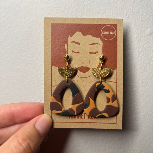 Carla Leopard Print Triangle Earring