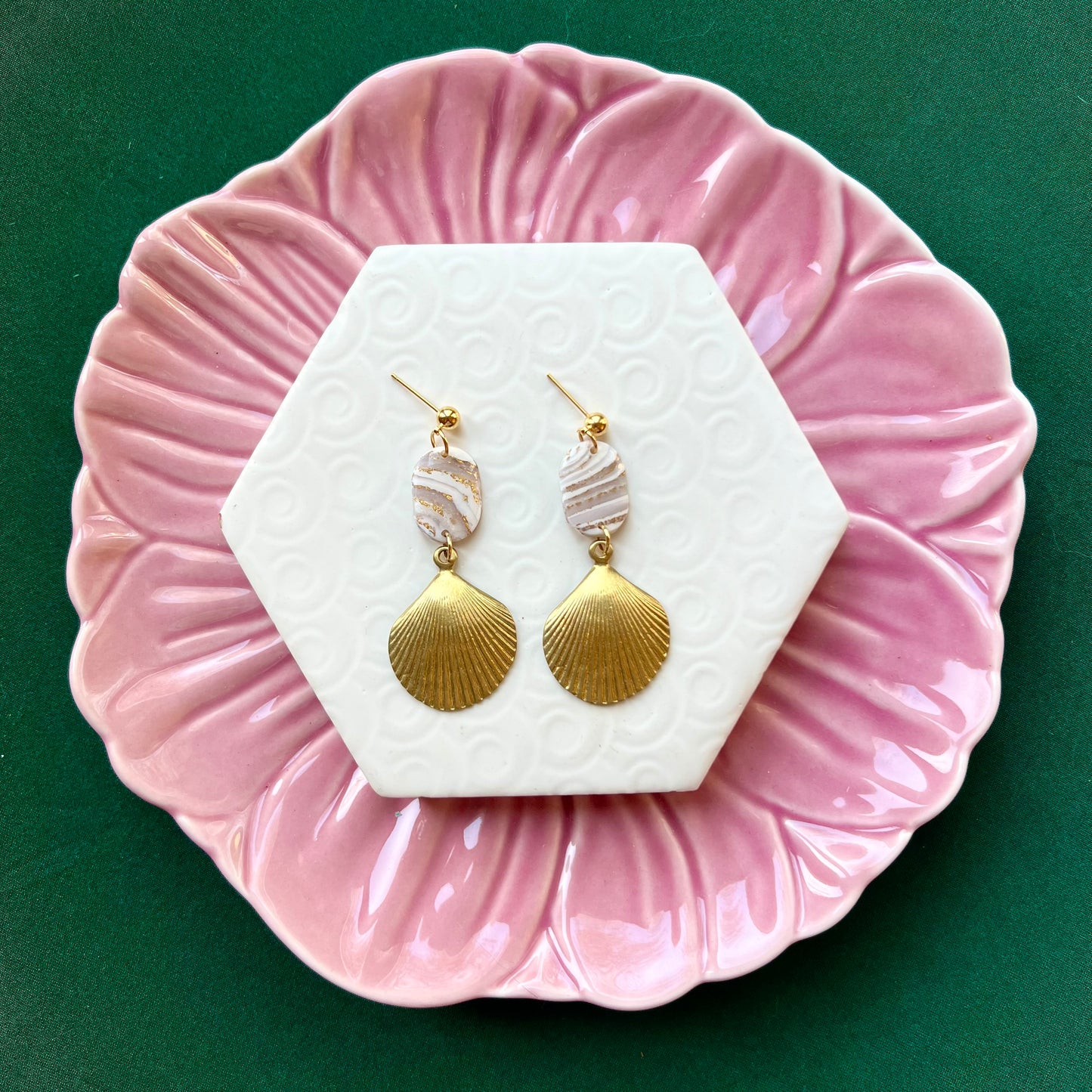 Isabella Pearl Clay and Shell Earring