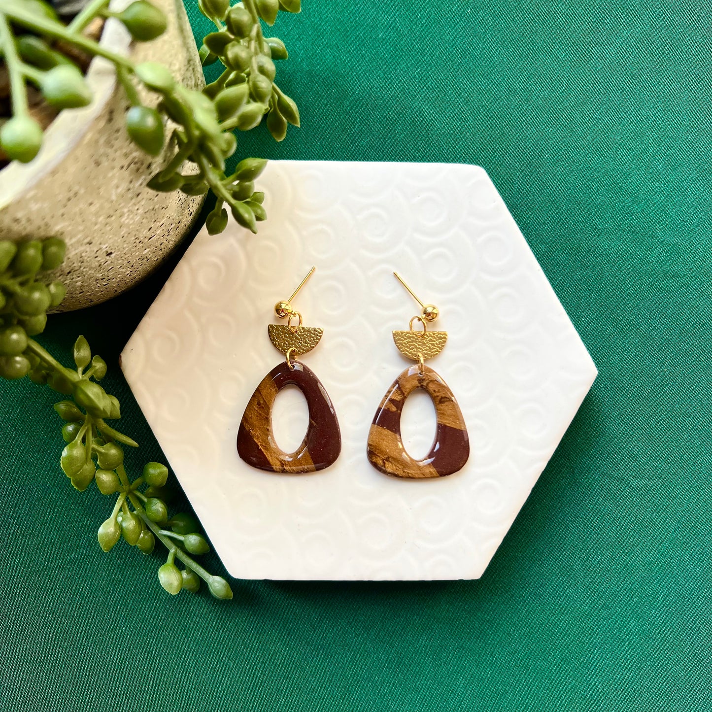 Carla Brown Metallic Triangle Earring