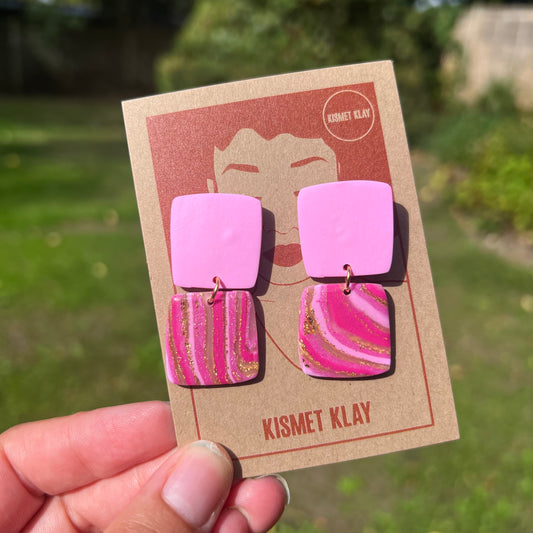 Millie Pink Faux Stone Earring