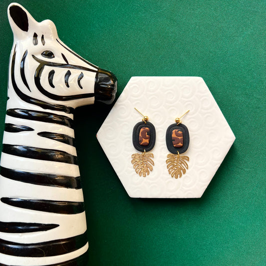 Rianna Leopard Print with Leaf Earring