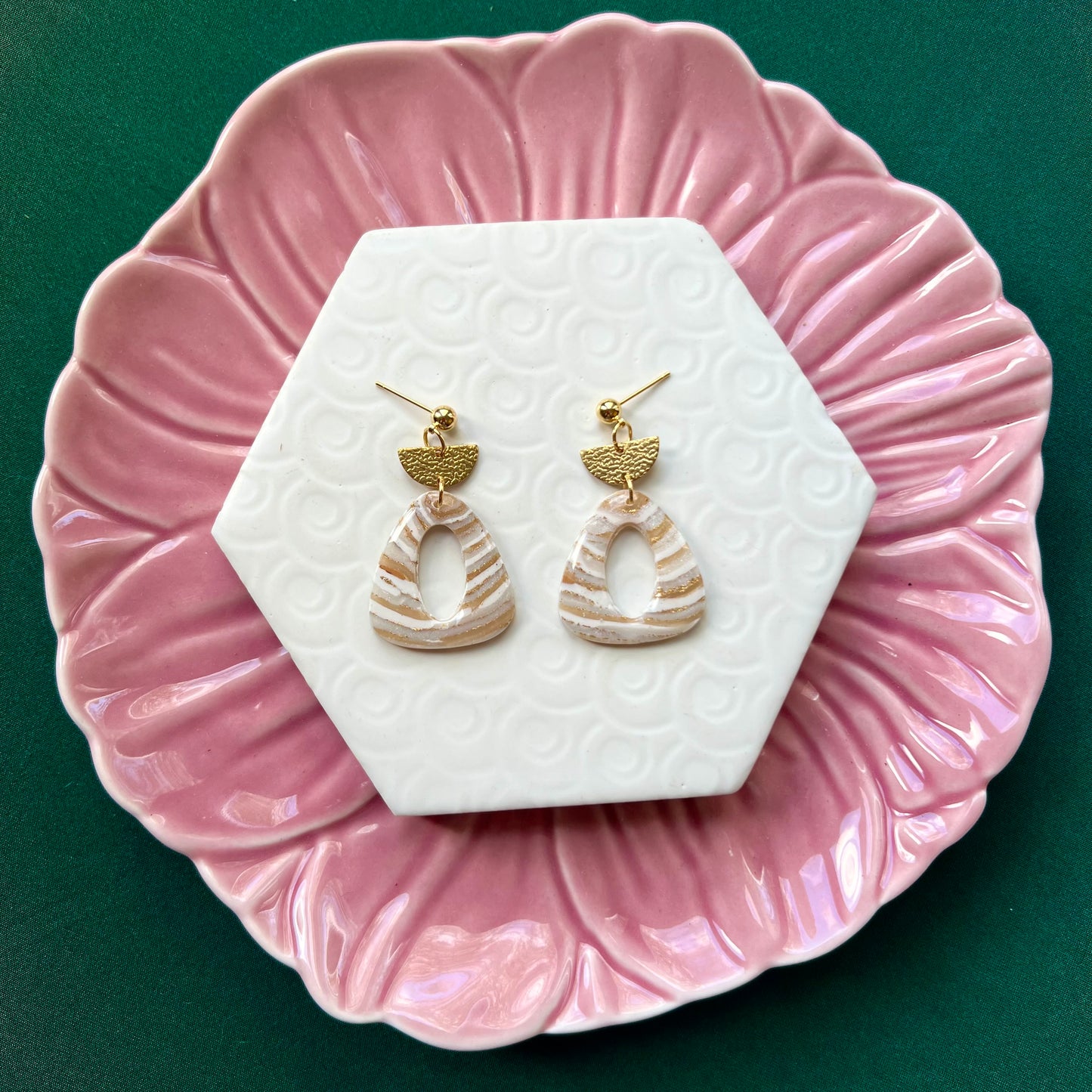 Carla White Pearl Triangle Earring