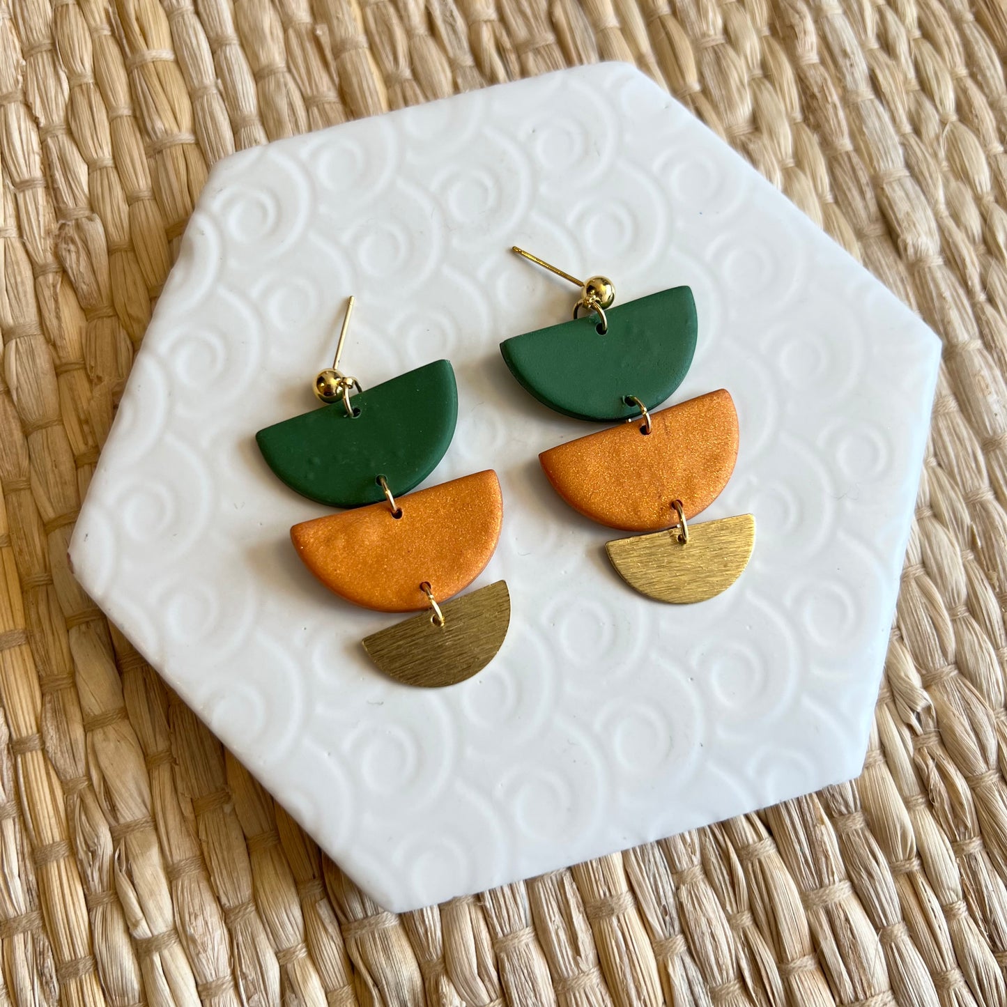 Heidi Stack Gold & Green Earring