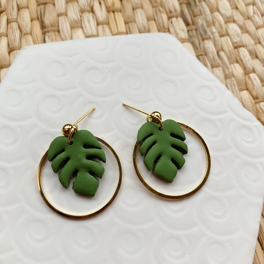 Jungle Dreams Green Leaf Hoop