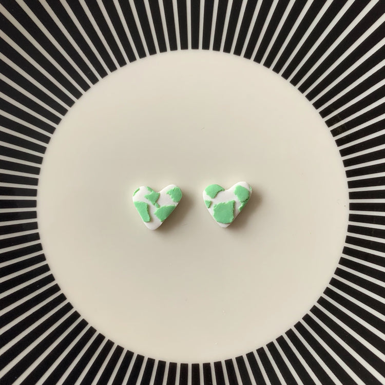 Dalmatian Heart Studs