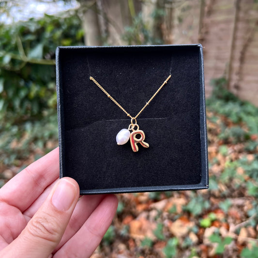 Pearl Initial Necklace