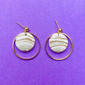 Jessie Gold & White Stone Gold Hoop Ball Stud Earring