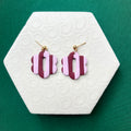 Romy Flower Stripe Burgundy and Pink Ball Stud Earring