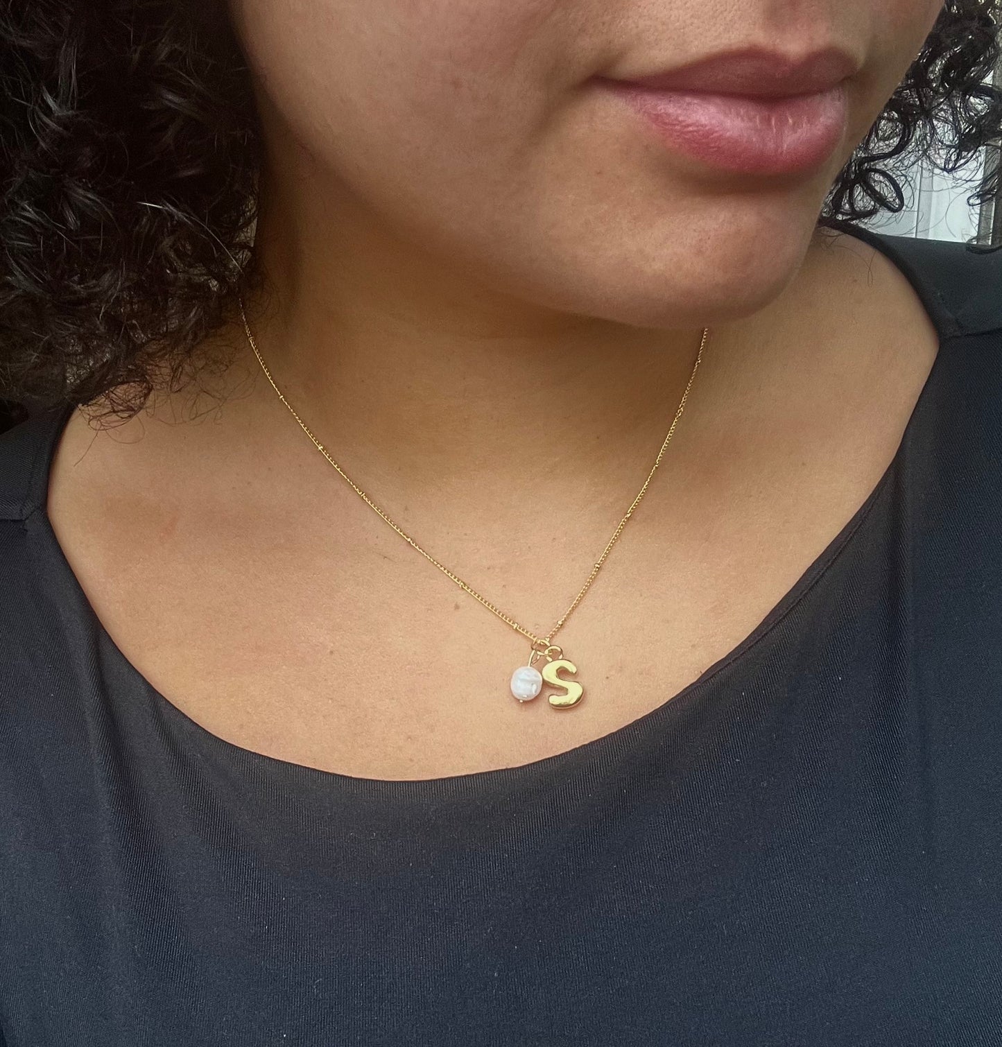 Pearl Initial Necklace