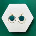 Jessie Teal With Gold Hoop Ball Stud Earring