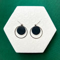 Jessie Black With Silver Hoop Ball Stud Earring