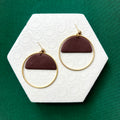 Coco Brown Large Hoop Ball Stud Earring