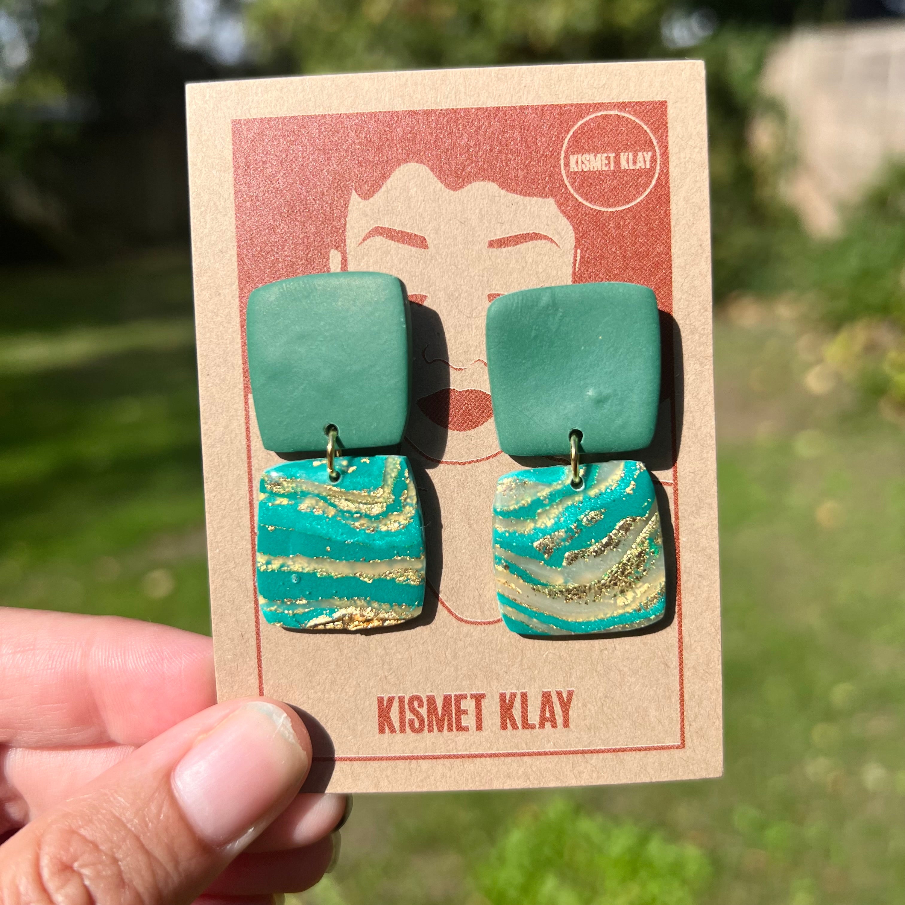 Millie Green Faux Stone Earring