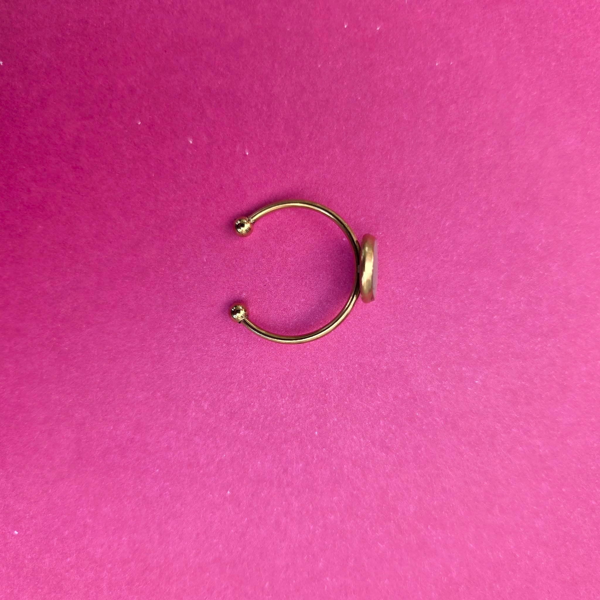 Blue Metallic Gold Plated Adjustable Ring