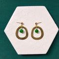 Mia Green Bead Gold Drop Earring