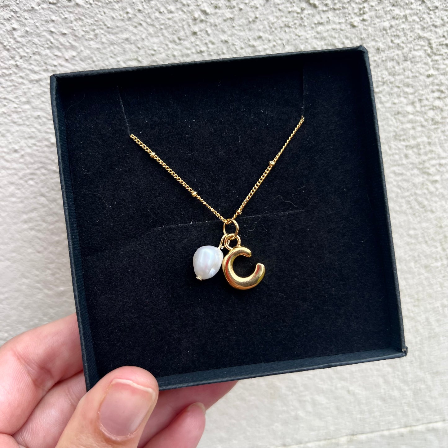 Pearl Initial Necklace