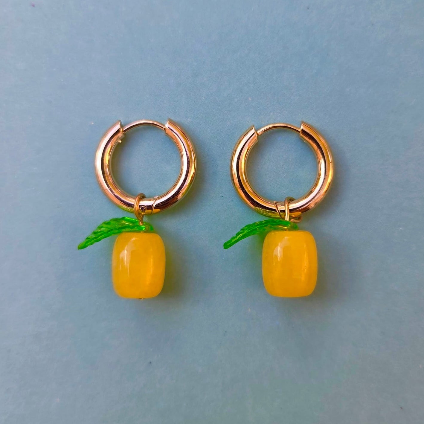 Lemon Zest Gold Plated Huggie Hoops