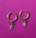Wild Berry Gold Plated Huggie Hoops