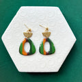 Carla Green Stripe Triangle Earring