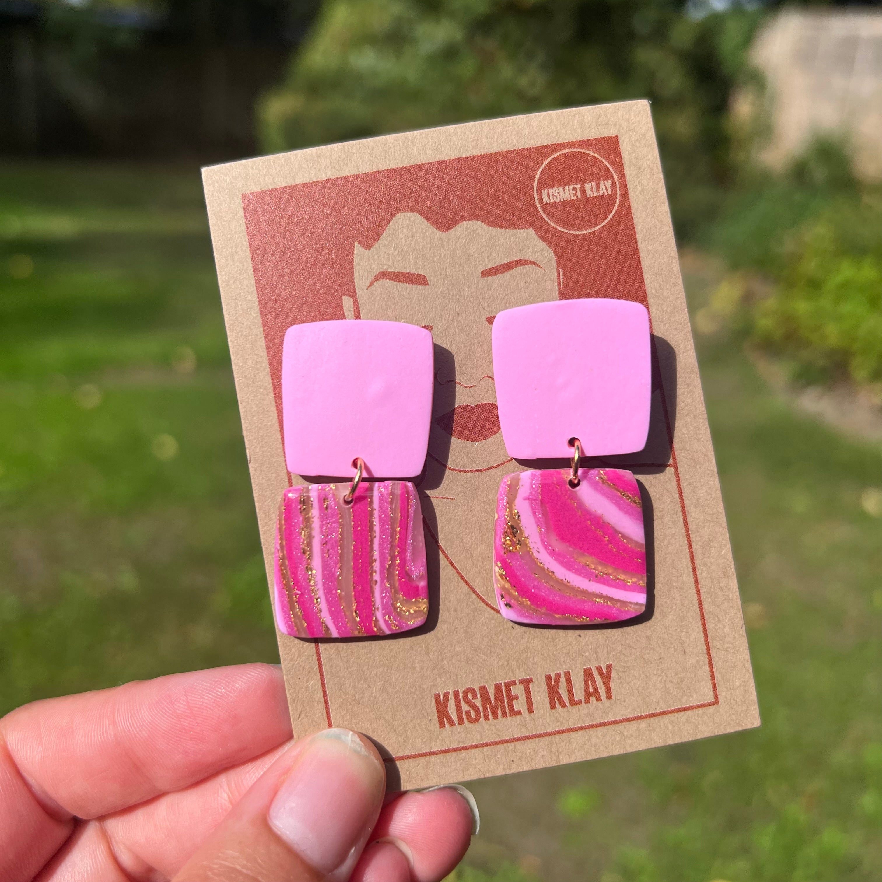 Millie Pink Faux Stone Earring