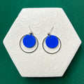 Jessie Cobalt With Silver Hoop Ball Stud Earring