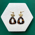 Carla Leopard Print Shine Triangle Earring