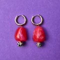 Mango Sunset Steel Gold Plated Huggie Hoops