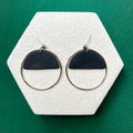 Coco Black and Silver Large Hoop Ball Stud Earring