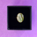 Green Faux Stone Gold Plated Adjustable Ring