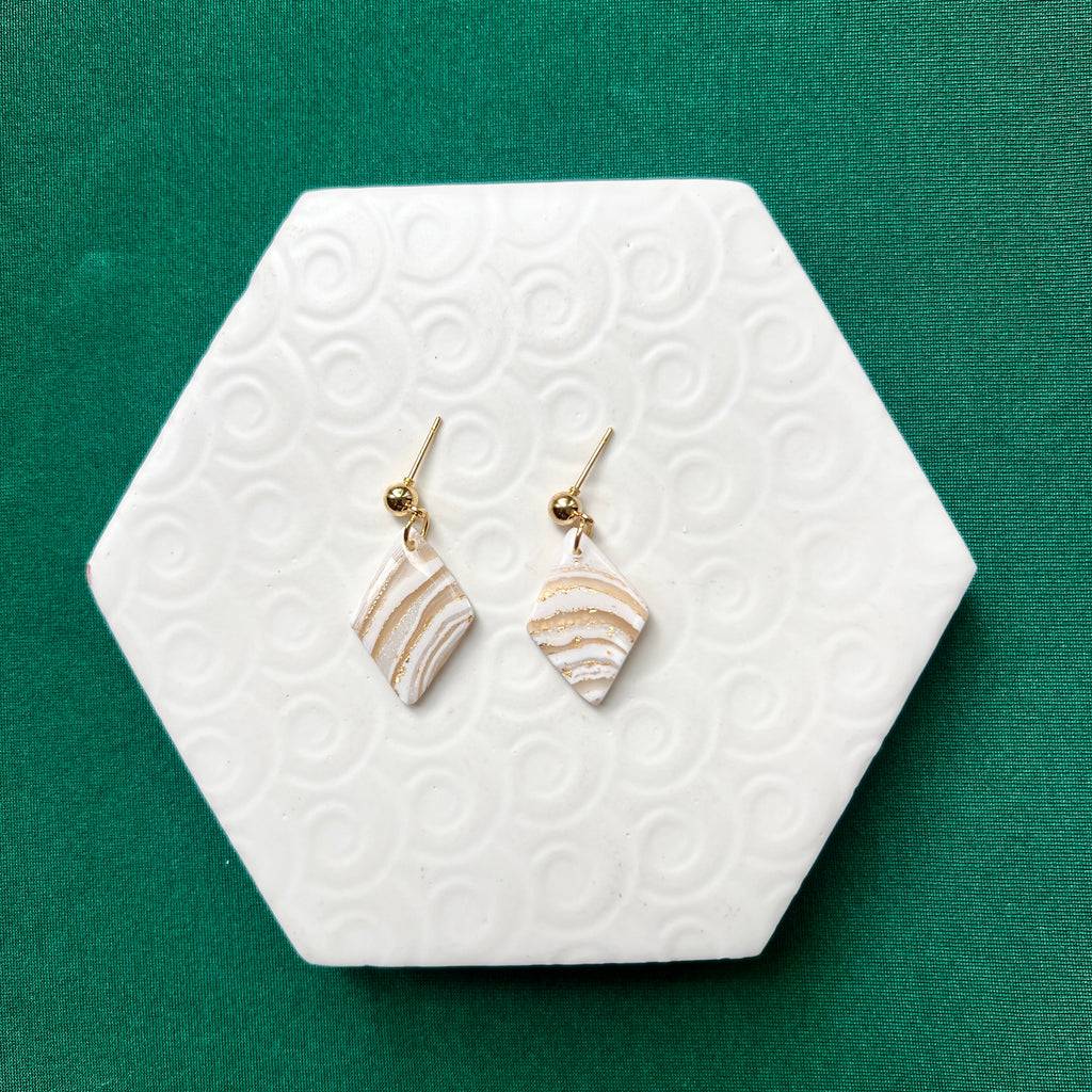 Iris Mini Pearl White Diamond Ball Stud Earring