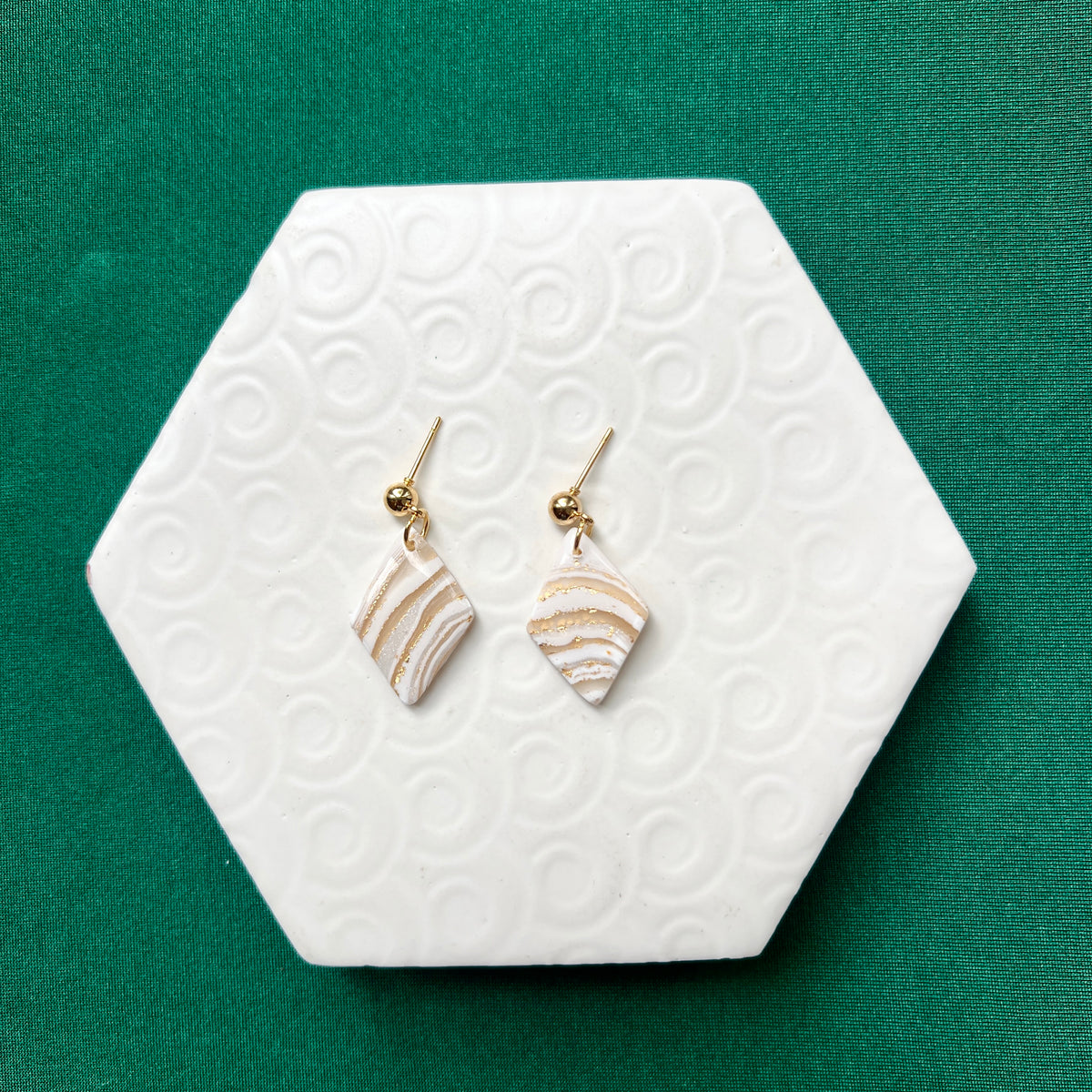 Iris Mini Pearl White Diamond Ball Stud Earring