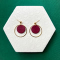 Jessie Burgundy With Gold Hoop Ball Stud Earring