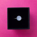 Blue Metallic Silver Adjustable Ring