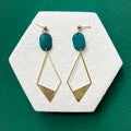 Vickie Teal Diamond Ball Stud Earring