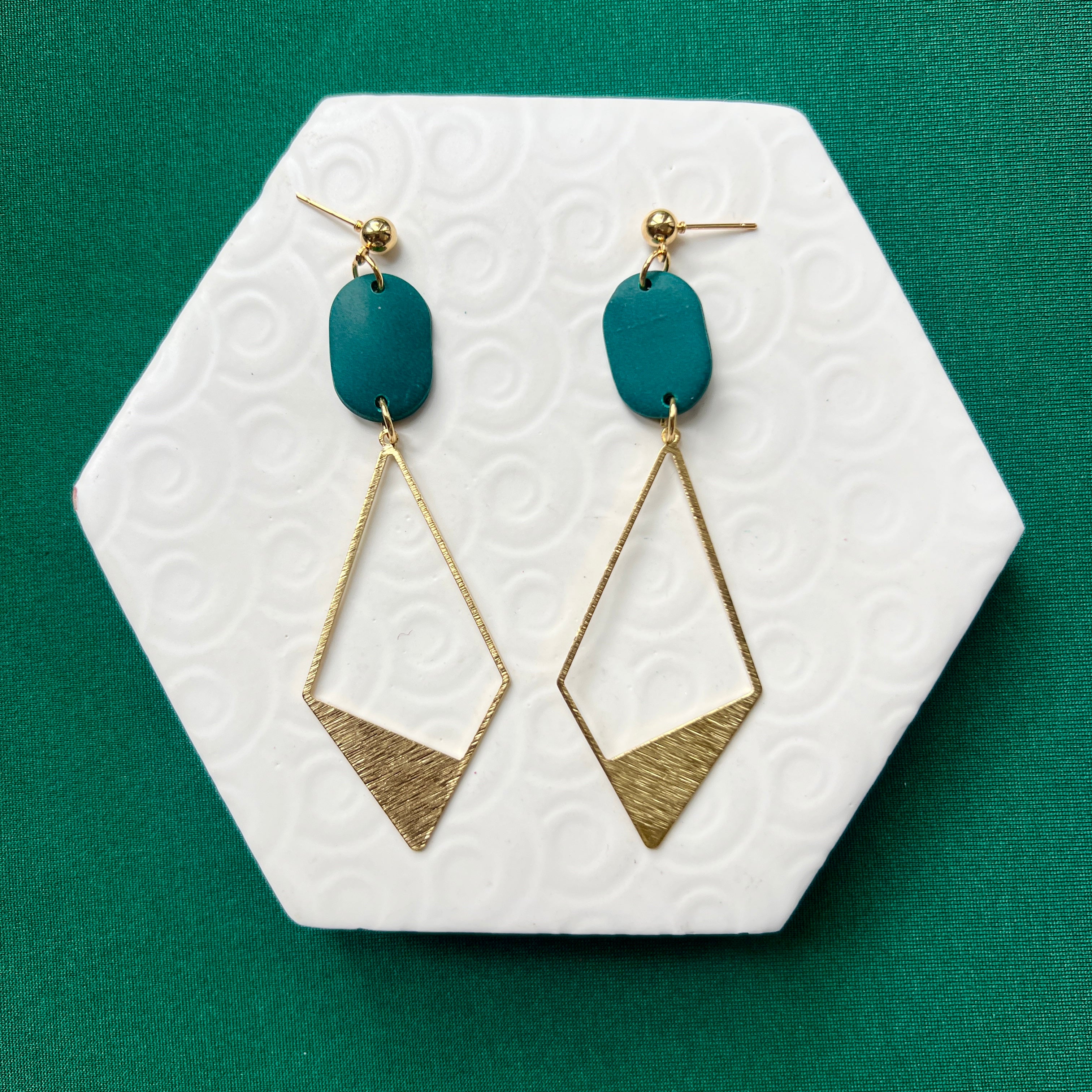Vickie Teal Diamond Ball Stud Earring