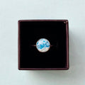 Ocean Blue Silver Adjustable Ring