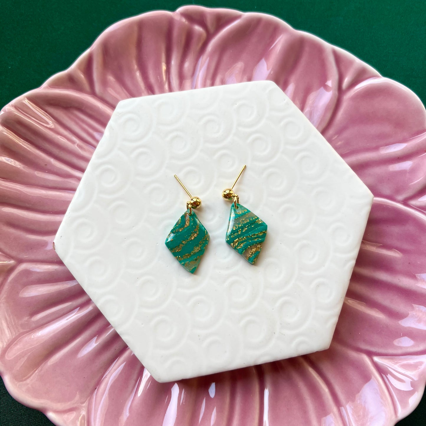 Iris Mini Teal Diamond Ball Stud Earring