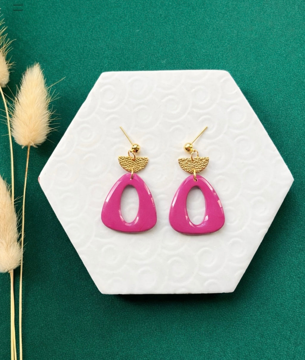 Carla Pink Triangle Earring