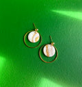 Jessie Gold & White Stone Gold Hoop Ball Stud Earring