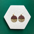 Indie Brown Brass Half Sun Charm Ball Stud Earring