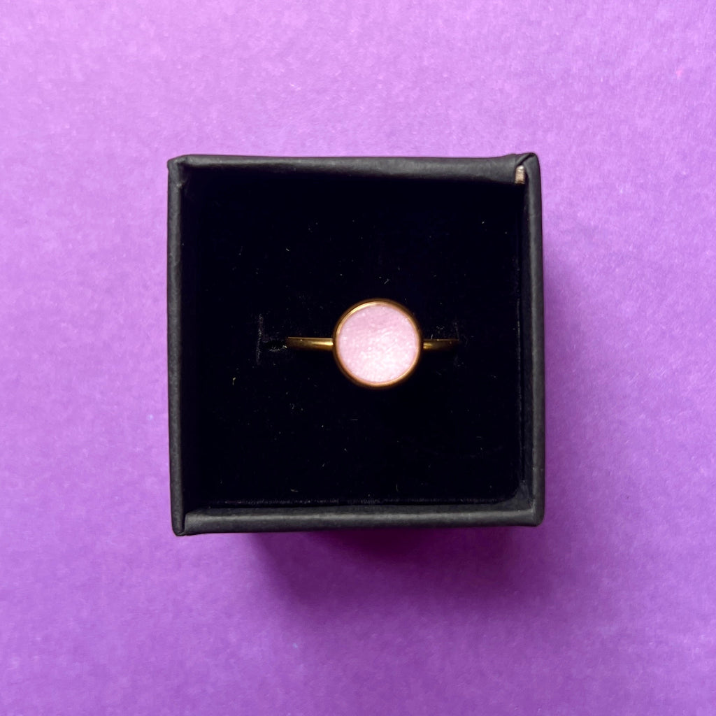 Pink Metallic Gold Plated Adjustable Ring