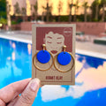 Jessie Blue With Gold Hoop Ball Stud Earring