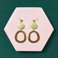 Cleo Mint Bead With Gold Hoop Ball Stud Earring