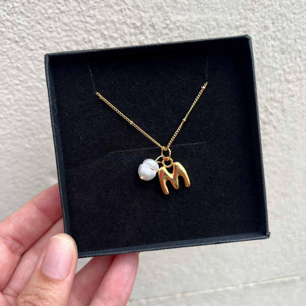 Pearl Initial Necklace