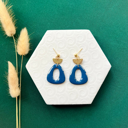 Carla Blue Triangle Earring