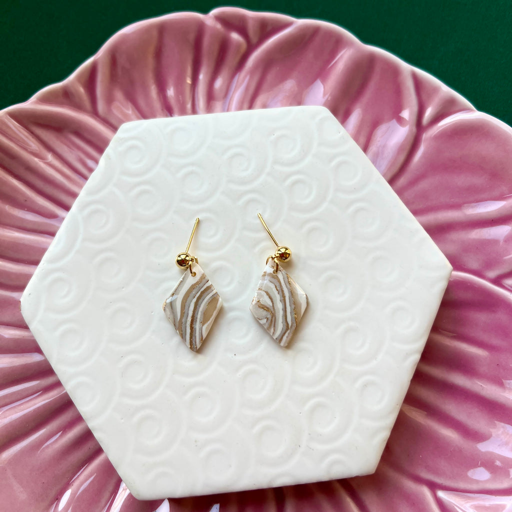 Iris Mini Pearl White Diamond Ball Stud Earring