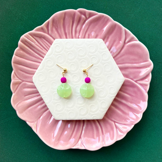 Juniper Pink and Mint Bead Earring