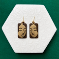 Janine Brown Gold Soild Face Charm Ball Stud Earring