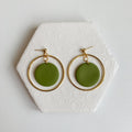 Arlo Olive Circle & Large Hoop Ball Stud Earring
