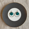 Jessie Bright Teal and Silver Hoop Ball Stud Earring